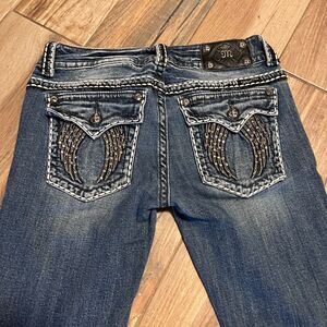 Miss Me Jeans Denim Boot Bling Angel Wings JP5082UR Size 30